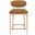 Riccio Performance Fabric Upholstered Stool In Cognac and Stained Natural