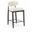 Riccio Performance Fabric Upholstered Stool In Cream and Stained Black