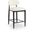 Riccio Performance Fabric Upholstered Stool In Cream and Stained Black
