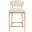 Riccio Performance Fabric Upholstered Stool In Cream and Stained Natural