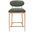 Riccio Performance Fabric Upholstered Stool In Olive and Stained Natural