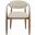 Riccio Vegan Leather Upholstered Dining Arm Chair Set of 2 In Beige and Brushed Brass