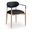 Riccio Vegan Leather Upholstered Dining Arm Chair Set of 2 In Black and Stained Natural