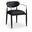 Riccio Vegan Leather Upholstered Dining Arm Chair Set of 2 In Black