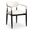 Riccio Vegan Leather Upholstered Dining Arm Chair Set of 2 In Cream and Stained Black
