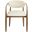 Riccio Vegan Leather Upholstered Dining Arm Chair Set of 2 In Cream and Stained Black