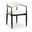 Riccio Vegan Leather Upholstered Dining Arm Chair Set of 2 In Cream and Stained Black