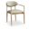 Riccio Vegan Leather Upholstered Dining Arm Chair Set of 2 In Taupe and Stained Natural