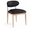 Riccio Vegan Leather Upholstered Dining Side Chair Set of 2 In Black and Stained Natural