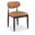 Riccio Vegan Leather Upholstered Dining Side Chair Set of 2 In Cognac and Stained Black