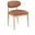 Riccio Vegan Leather Upholstered Dining Side Chair Set of 2 In Cognac and Stained Natural