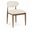 Riccio Vegan Leather Upholstered Dining Side Chair Set of 2 In Cream and Stained Black