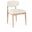 Riccio Vegan Leather Upholstered Dining Side Chair Set of 2 In Cream and Stained Natural