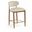 Riccio Vegan Leather Upholstered Stool In Beige and Stained Brown