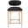 Riccio Vegan Leather Upholstered Stool In Black and Brushed Brass