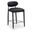 Riccio Vegan Leather Upholstered Stool In Black and Brushed Brass