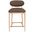 Riccio Vegan Leather Upholstered Stool In Brown and Stained Natural
