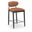 Riccio Vegan Leather Upholstered Stool In Cognac and Stained Black