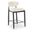 Riccio Vegan Leather Upholstered Stool In Cream and Stained Black