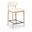 Riccio Vegan Leather Upholstered Stool In Cream and Stained Natural