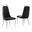 Ricky Side Chairs Set of 2 In Black Velvet and Chrome