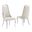 Ricky Side Chairs Set of 2 In Cream Velvet and Chrome