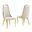 Ricky Side Chairs Set of 2 In Cream Velvet and Gold Chrome