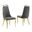 Ricky Side Chairs Set of 2 In Dark Gray Velvet and Gold Chrome