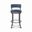 Riga 26 Inch Counter Height Swivel Stool In Lustrous Silver White and Midnight Blue