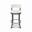 Riga 26 Inch Counter Height Swivel Stool In Lustrous Silver White and Vail Pure White