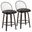 Riley 26 Inch Fixed Height Counter Stool Set of 2 In Walnut
