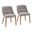 Rina Chair Set of 2 In Walnut and Grey