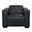 Riseholme Reclining Lounge Chair with Black Legs and Blue Full-Leather