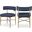 Rivage Durable Linen Textured Fabric Dining Chair Set of 2 In Navy