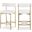 Rivage Durable Linen Textured Fabric Stool Set of 2 In Cream/Brushed Gold