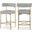 Rivage Durable Linen Textured Fabric Stool Set of 2 In Light Grey/Brushed Gold