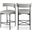 Rivage Durable Linen Textured Fabric Stool Set of 2 In Light Grey/Matte Black