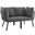 Riverside 2 Piece Outdoor Patio Aluminum Sectional Sofa Set In Gray Charcoal