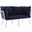 Riverside 2 Piece Outdoor Patio Aluminum Sectional Sofa Set In White Navy