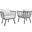 Riverside Gray and White Outdoor Patio Aluminum Arm Chair Set of 2