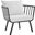 Riverside Gray and White Outdoor Patio Aluminum Arm Chair
