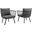 Riverside Gray Charcoal Outdoor Patio Aluminum Arm Chair Set of 2