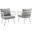 Riverside White and Gray Outdoor Patio Aluminum Arm Chair Set of 2