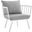 Riverside White and Gray Outdoor Patio Aluminum Arm Chair