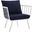Riverside White Navy Outdoor Patio Aluminum Arm Chair