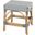 Robias Rattan Rectangular 18 Inch Dining Stool In White and Navy Stripe