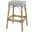 Robias Rectangular Rattan 30 Inch Bar Stool In White and Navy Stripe
