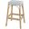 Robias Rectangular Rattan 30 Inch Bar Stool In White and Sky Blue Dot