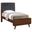 Robyn Wood Twin Platform Bed In Dark Walnut and Dark Grey