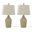 Rockwell 23 Inch Linen Shade Ceramic Table Lamp Set of 2 In Cuban Sand and Polished Nickel